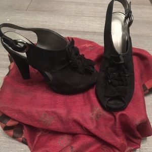 Paolo black suede “Matilda” heels